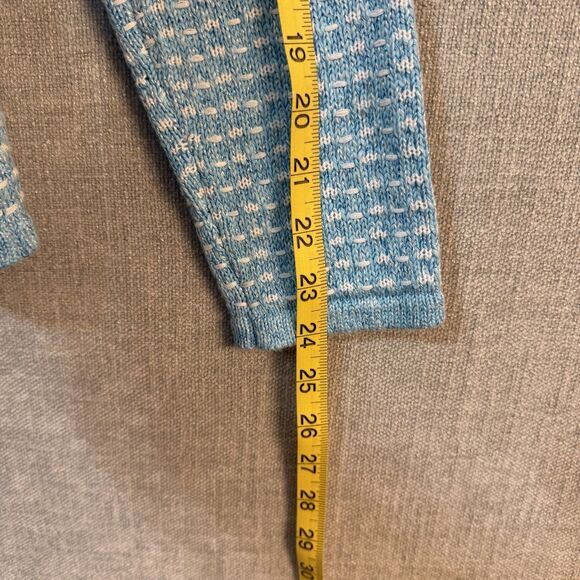 Talbots Petite Blue White Tweed Knit Front Zip Jacket Collard Cardigan Style NWT - Picture 11 of 12